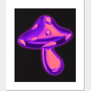 Pink Chrome Mushroom Posters and Art